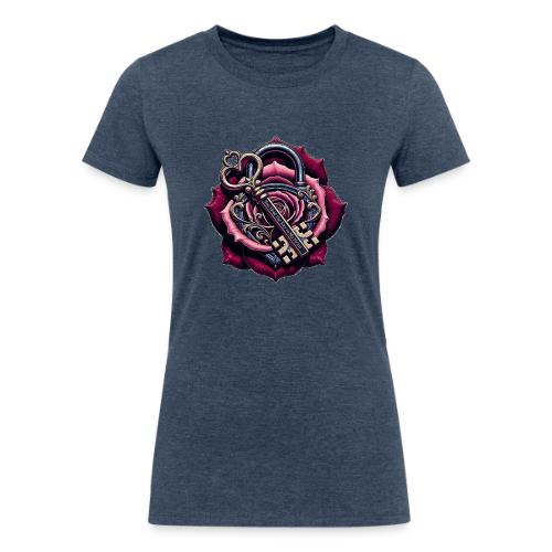 You Hold the Key to My Heart Rose Lock T-Shirt - Women's Tri-Blend Organic T-Shirt