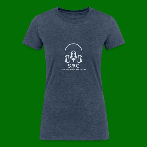 SPC Logo White - Women's Tri-Blend Organic T-Shirt