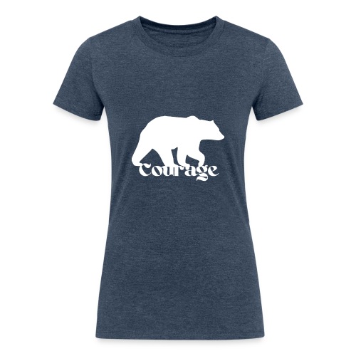 Courage Bear White - Women's Tri-Blend Organic T-Shirt