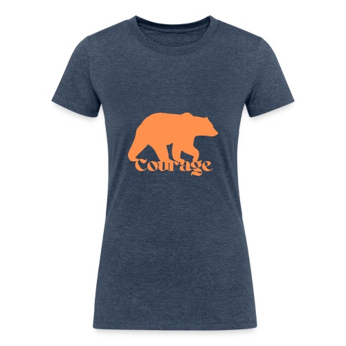 Courage Bear Orange - Women's Tri-Blend Organic T-Shirt