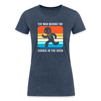 Gender Reveal Gingerbread Man - Women's Tri-Blend Organic T-Shirt - heather navy - Front