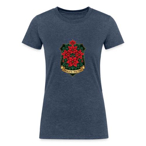 Poinsettia Crest T-Shirt - Women's Tri-Blend Organic T-Shirt