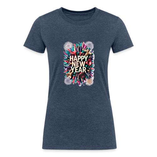 New Year's Party Horn T-Shirt - Women's Tri-Blend Organic T-Shirt