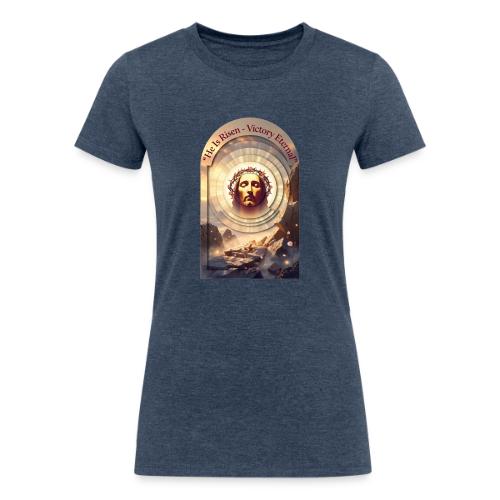 Easter He Is Risen Sacred Face T Shirt, wife Gift - Women's Tri-Blend Organic T-Shirt