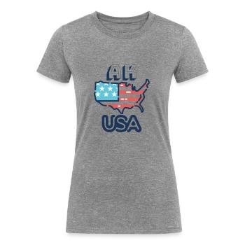AK, USA, Alaska - Women's Tri-Blend Organic T-Shirt - heather gray - Front