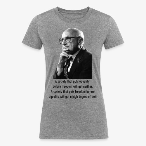 Milton Friedman Freedom before Equality - Women's Tri-Blend Organic T-Shirt