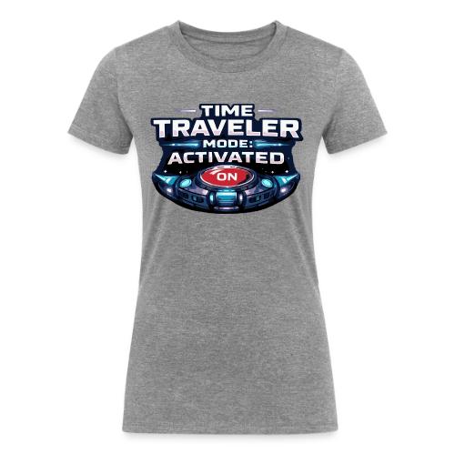 Time Traveler Mode – Futuristic Neon Sci-Fi Tee - Women's Tri-Blend Organic T-Shirt