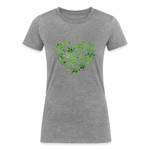 Weed Leaf Heart - Women's Tri-Blend Organic T-Shirt
