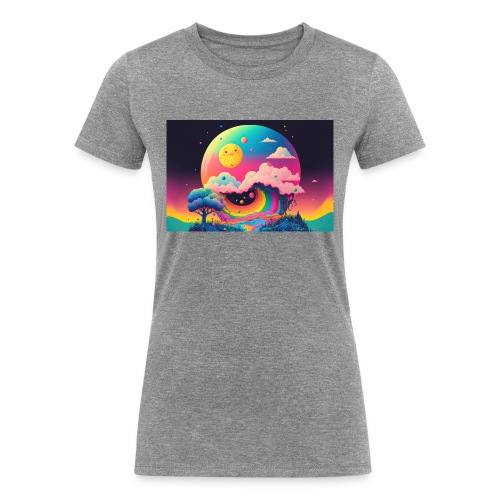 Island of Dreamlike Wonder's Rainbow Half Pipe - Women's Tri-Blend Organic T-Shirt
