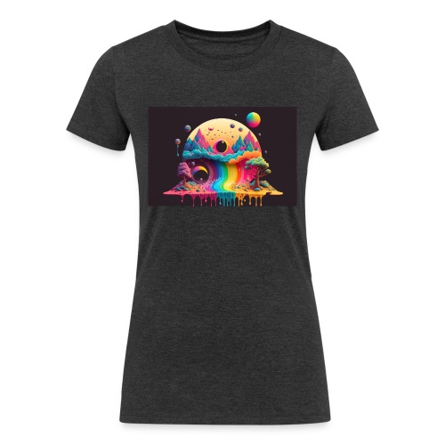 Full Moon Over Rainbow River Falls - Psychedelia - Women's Tri-Blend Organic T-Shirt