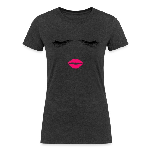 Lipstick and Eyelashes - Women's Tri-Blend Organic T-Shirt