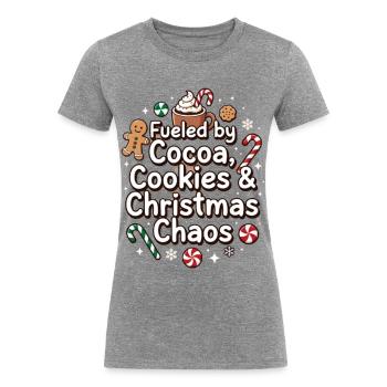 Cocoa Cookies Christmas Chaos Design - Women's Tri-Blend Organic T-Shirt - heather gray - Front