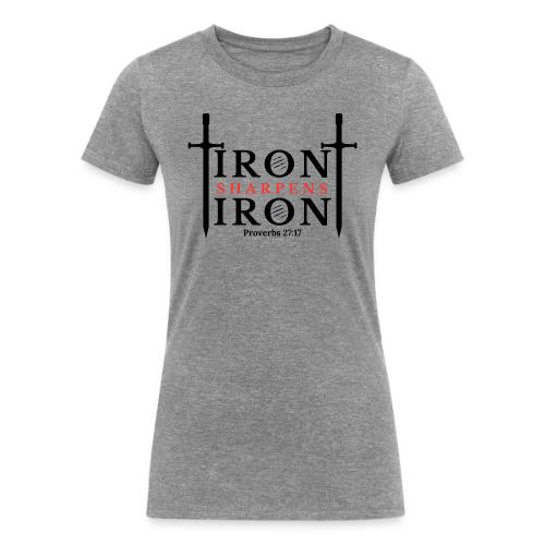 Iron Sharpens Iron - Proverbs 27:17 (Black & Red) - Women's Tri-Blend Organic T-Shirt