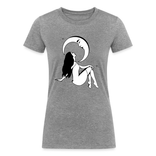 Mystical Girl & The Moon - Women's Tri-Blend Organic T-Shirt