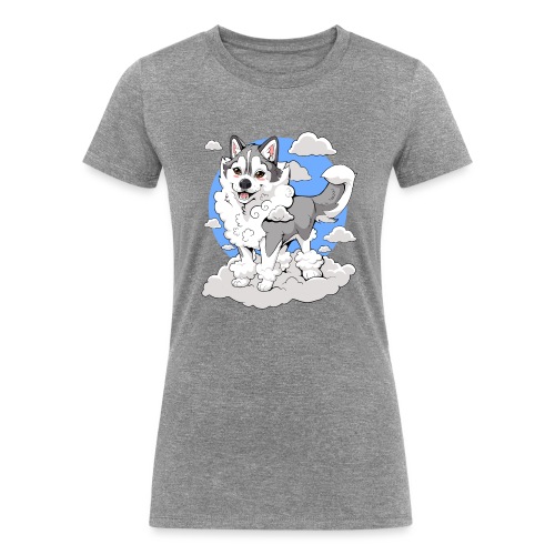 Memphis the Fluffy Land Cloud | Siberian Husky - Women's Tri-Blend Organic T-Shirt