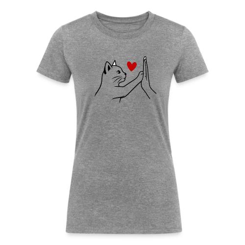 Cat Lover High-Five T-Shirt - Women's Tri-Blend Organic T-Shirt