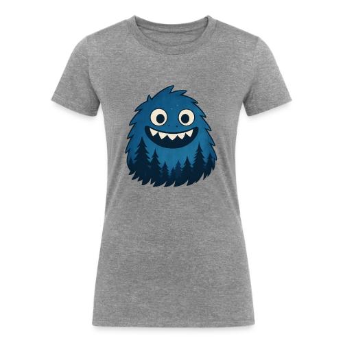 Whimsical Blue Forest Monster – Cute Cartoon Night - Women's Tri-Blend Organic T-Shirt