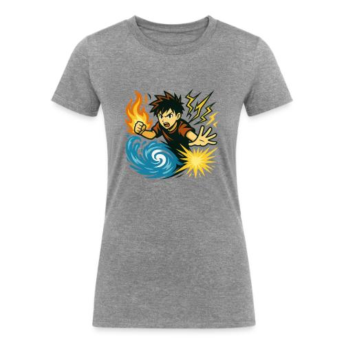 Anime Elemental Warriors | Fire, Water, Lightning - Women's Tri-Blend Organic T-Shirt