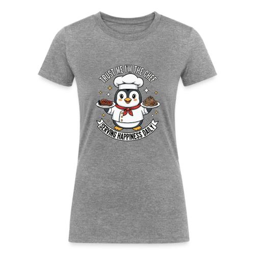 cute Penguin Chef-Funny Cartoon Daily Happiness - Women's Tri-Blend Organic T-Shirt