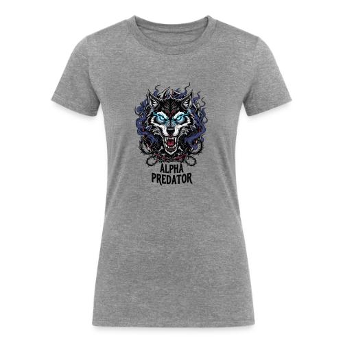 Alpha Predator Wolf Fierce Neon Eyes - Women's Tri-Blend Organic T-Shirt