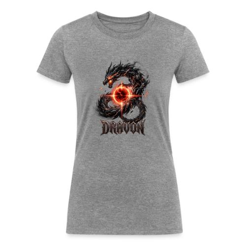 Dravon Fire Dragon Dark Fantasy Graphic T-Shirt - Women's Tri-Blend Organic T-Shirt