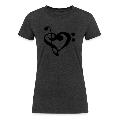 musical note with heart - Women's Tri-Blend Organic T-Shirt