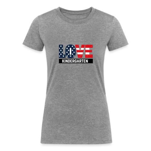 Love Kindergarten Patriotic Graduation - Women's Tri-Blend Organic T-Shirt