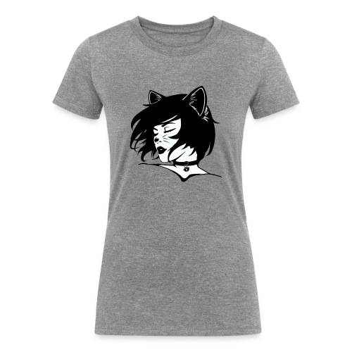 Cute Kitty Cat Halloween Costume (Tail on Back) - Women's Tri-Blend Organic T-Shirt