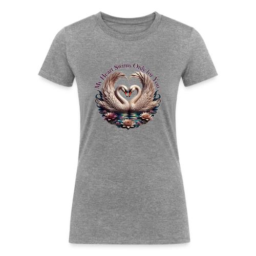 My Heart Swims Only for You Swan Heart T-Shirt - Women's Tri-Blend Organic T-Shirt