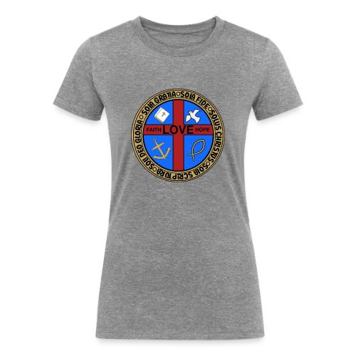 Five Solas Faith Hope Love Shirt–Christian Symbols - Women's Tri-Blend Organic T-Shirt