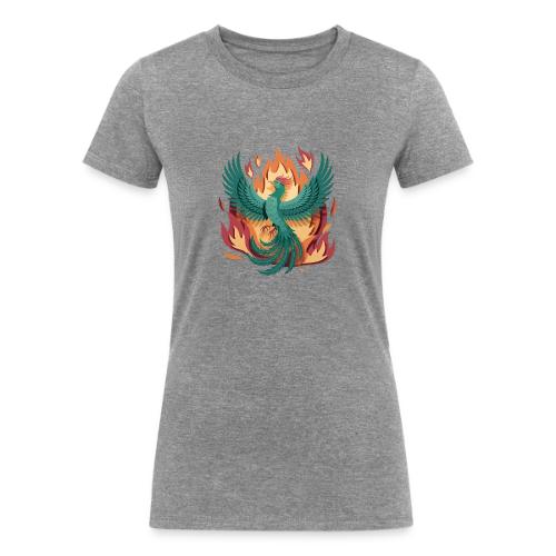 Phoenix Rising Mythical Fire Bird Fantasy Design - Women's Tri-Blend Organic T-Shirt