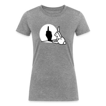 Funny rabbit shadow hand middle finger fuck off - Women's Tri-Blend Organic T-Shirt - heather gray - Front