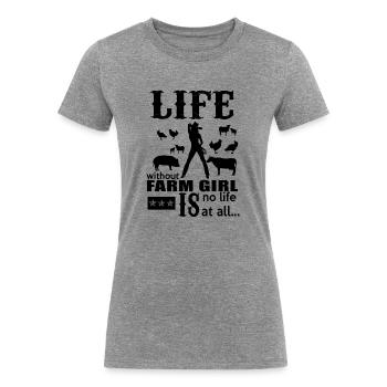 farmer, farm, farming, funny farm, farmall tractor - Women's Tri-Blend Organic T-Shirt - heather gray - Front