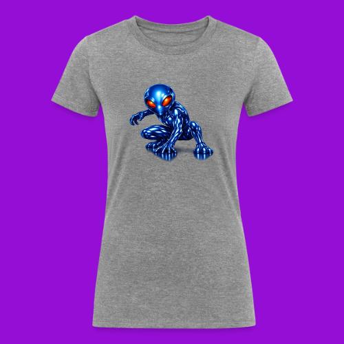 Blue Alien Crouch - Women's Tri-Blend Organic T-Shirt