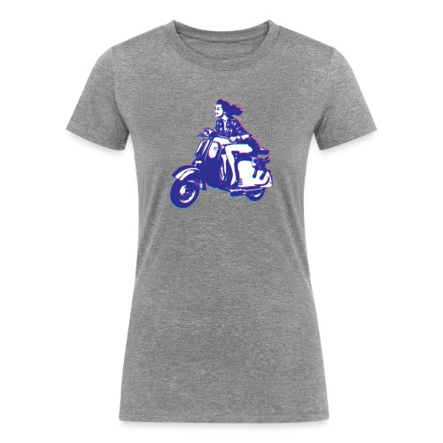 Cute Vespa Scooter Girl - Women's Tri-Blend Organic T-Shirt