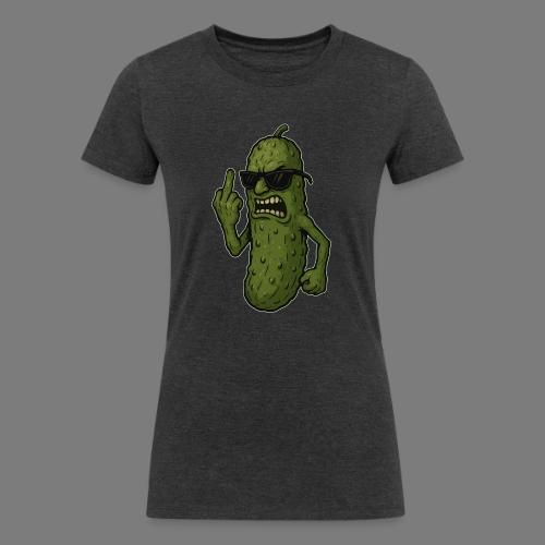 Angry Pickle Flipping the Bird - Women's Tri-Blend Organic T-Shirt
