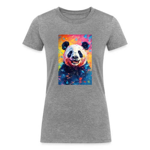 Paint Splatter Panda Bear - Women's Tri-Blend Organic T-Shirt