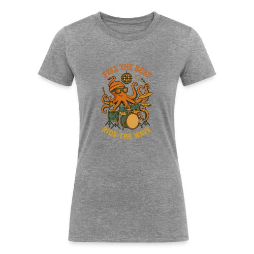 Feel the Beat Octopus Drummer Retro 70s t-shirt - Women's Tri-Blend Organic T-Shirt