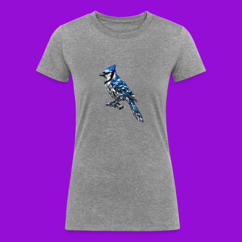 Silver Blue Jay on Perch + Flight Stages 2-print - Women's Tri-Blend Organic T-Shirt