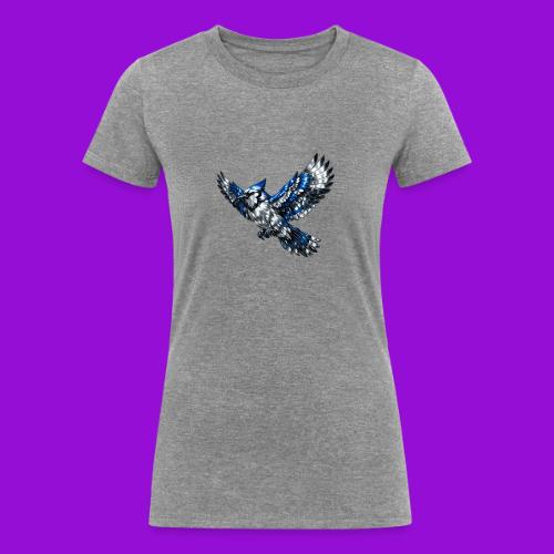 Silver Blue Jay in Flight - Women's Tri-Blend Organic T-Shirt