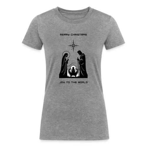 Joy to the World T-Shirt | Minimalist Nativity - Women's Tri-Blend Organic T-Shirt