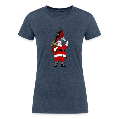 Snowmobile Present Santa - Women's Tri-Blend Organic T-Shirt