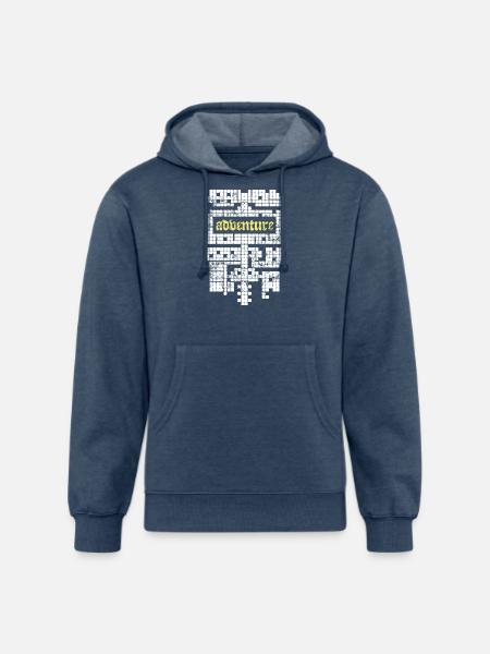 Adventure Dungeon Map Grid - Unisex Organic Hoodie - heather navy