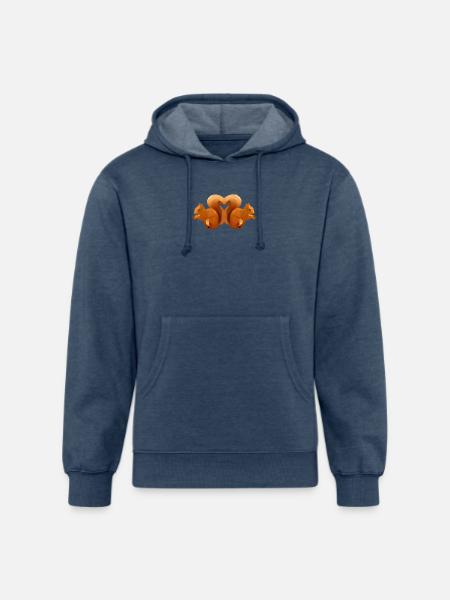 Low-Poly Squirrel Heart Duo - Unisex Organic Hoodie - heather navy