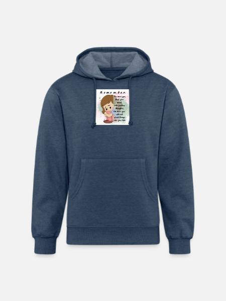 Positive Mindfulness Inspirational Design - Unisex Organic Hoodie - heather navy