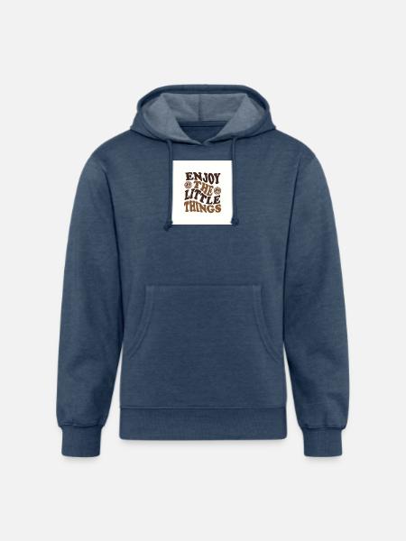 Enjoy The Little Things Retro - Unisex Organic Hoodie - heather navy