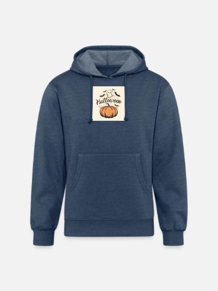 Moonlit Pumpkin Halloween - Unisex Organic Hoodie - heather navy