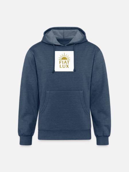 Fiat Lux Gold Sunburst Logo - Unisex Organic Hoodie - heather navy