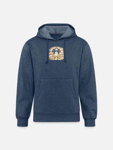 Pastel Garden Cake Celebration - Unisex Organic Hoodie - heather navy