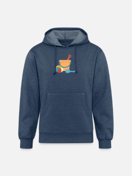 Beach Bucket Playset - Unisex Organic Hoodie - heather navy